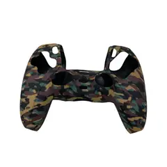 GENERICO - Funda Protectora Silicona Mando Compatible PlayStation militar cafe y verde