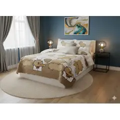 GENERICO - CUBRECAMA DE VERANO DISEÑO TIERNO CAPIBARA 2 PLAZAS DELGADO QUILT LZ