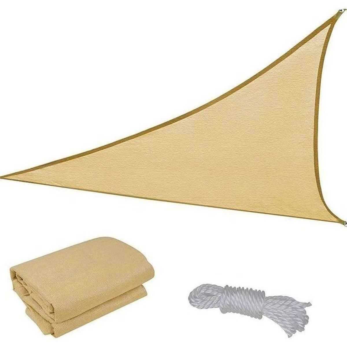 GENERICO - Toldo vela sombra , Anti Uv , triangular 5 m x 5 m x 5 m
