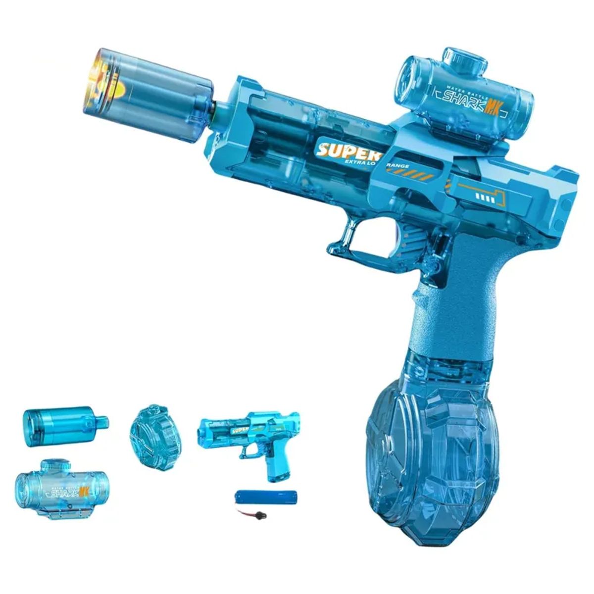 MOVI - Pistola de Agua Eléctrica de Largo Alcance con Luces LED