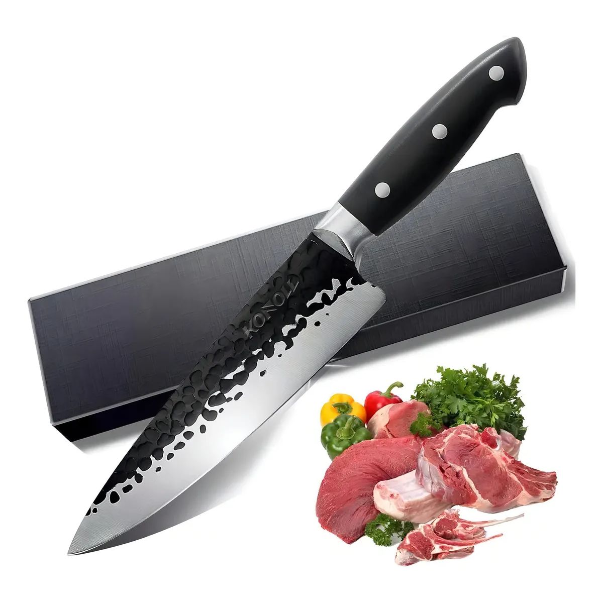 GENERICO - Cuchillo Acero Inoxidable Parrillero Chef Asado Hoja 21cm