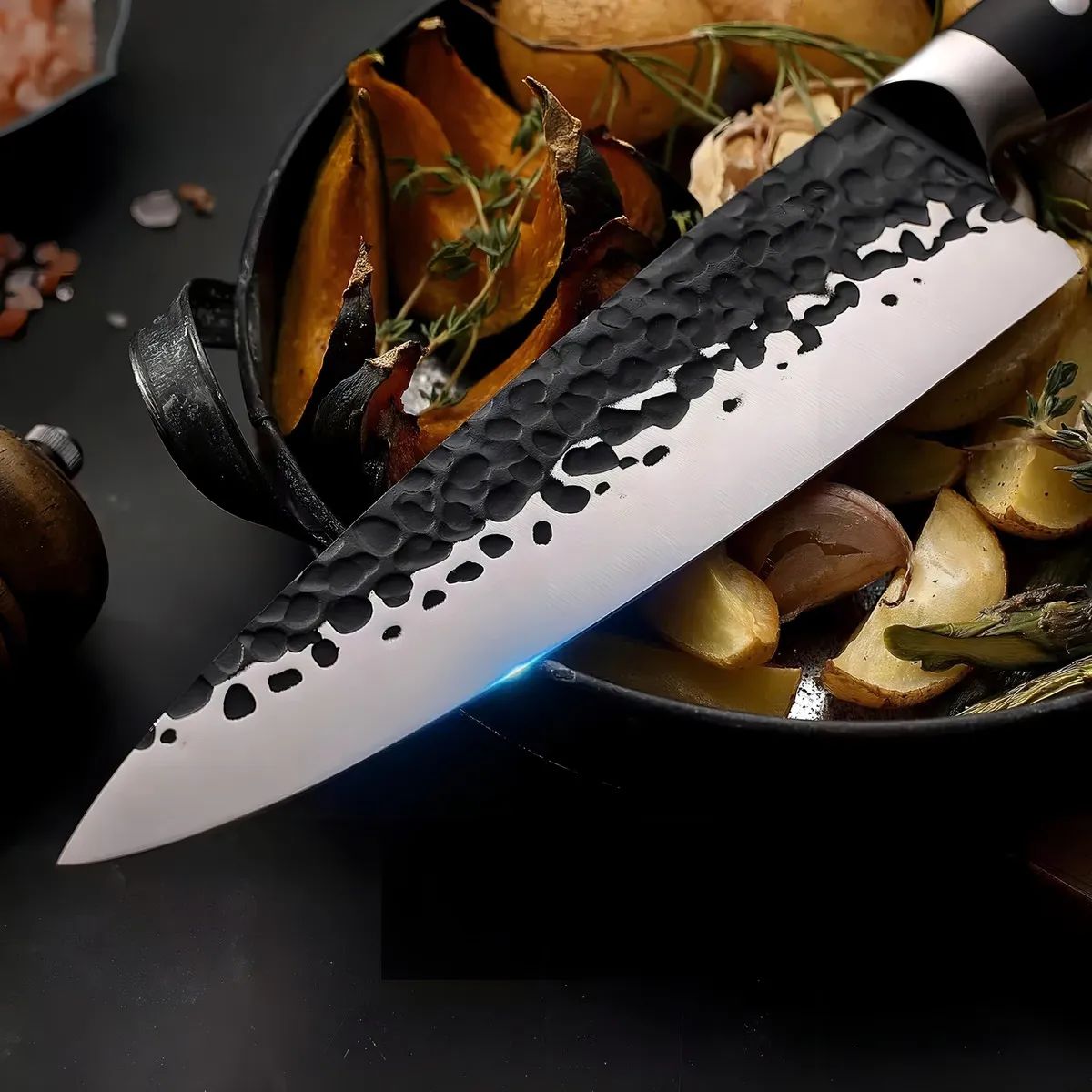 GENERICO - Cuchillo Acero Inoxidable Parrillero Chef Asado Hoja 21cm