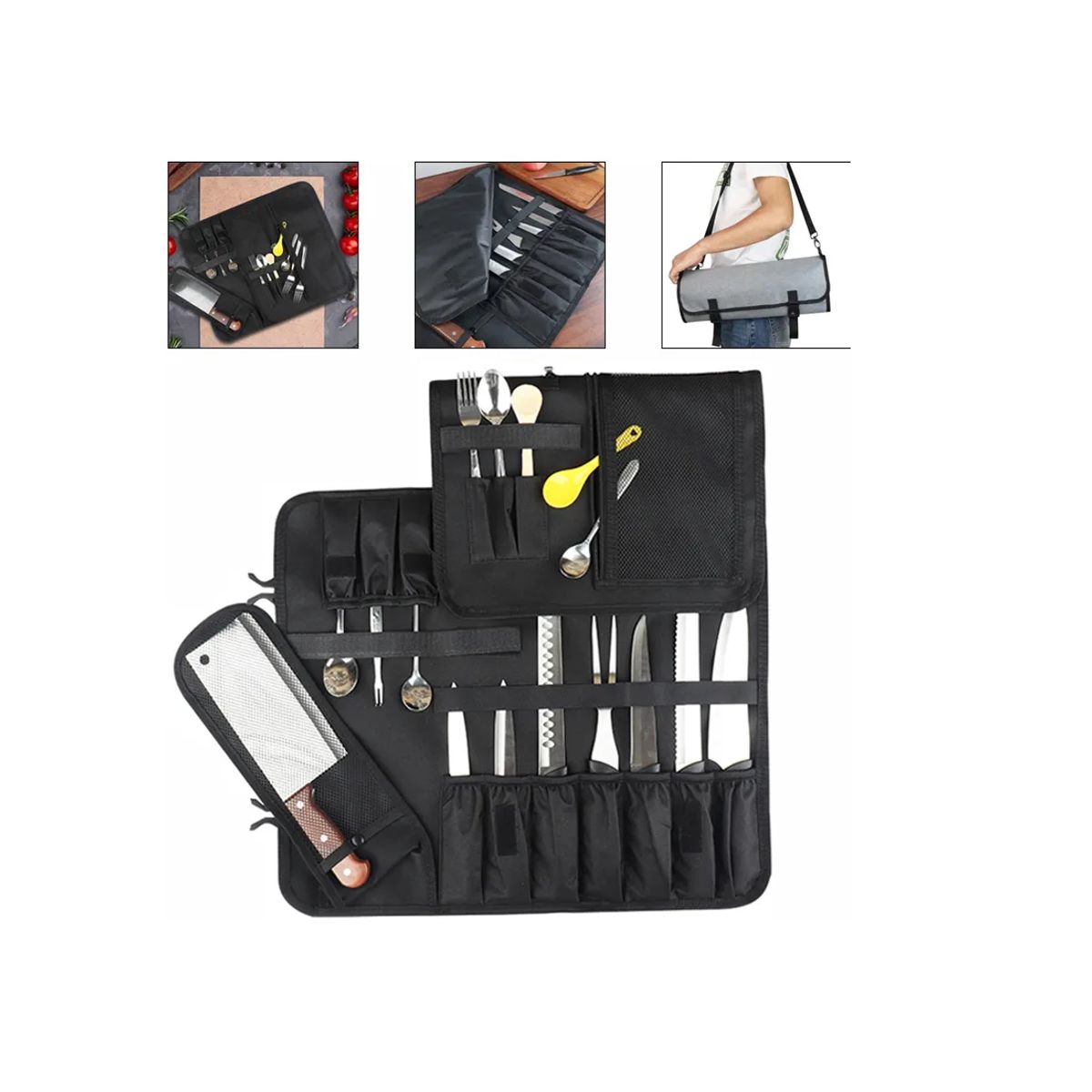 GENERICO - Bolso Porta Cuchillo Cocina Chef Parrilla Asado Picnic