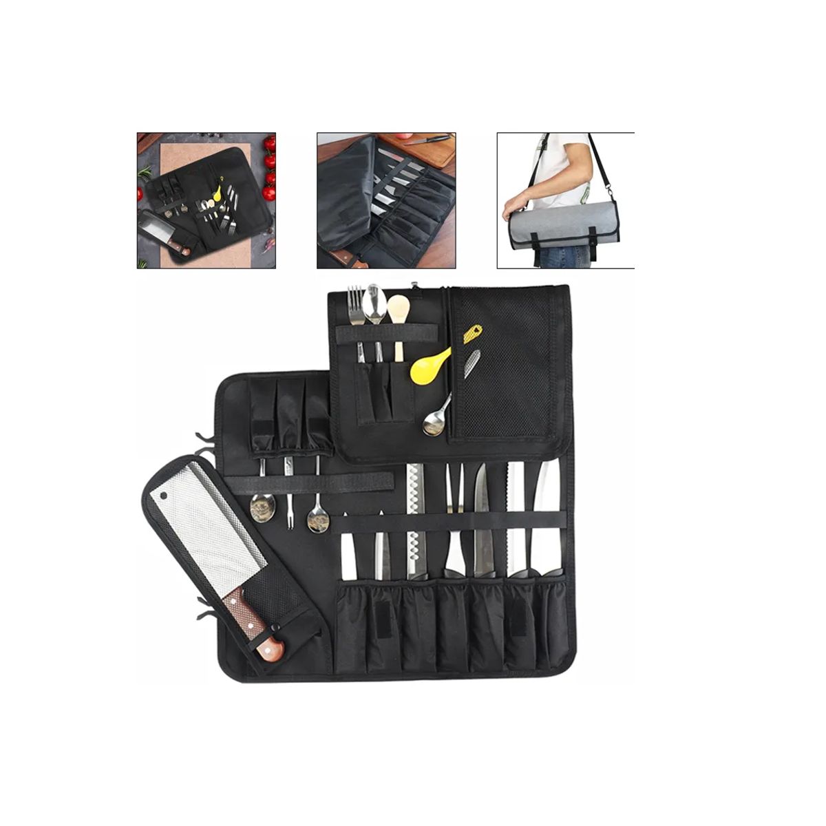 GENERICO - Bolso Porta Cuchillo Cocina Chef Parrilla Asado Picnic