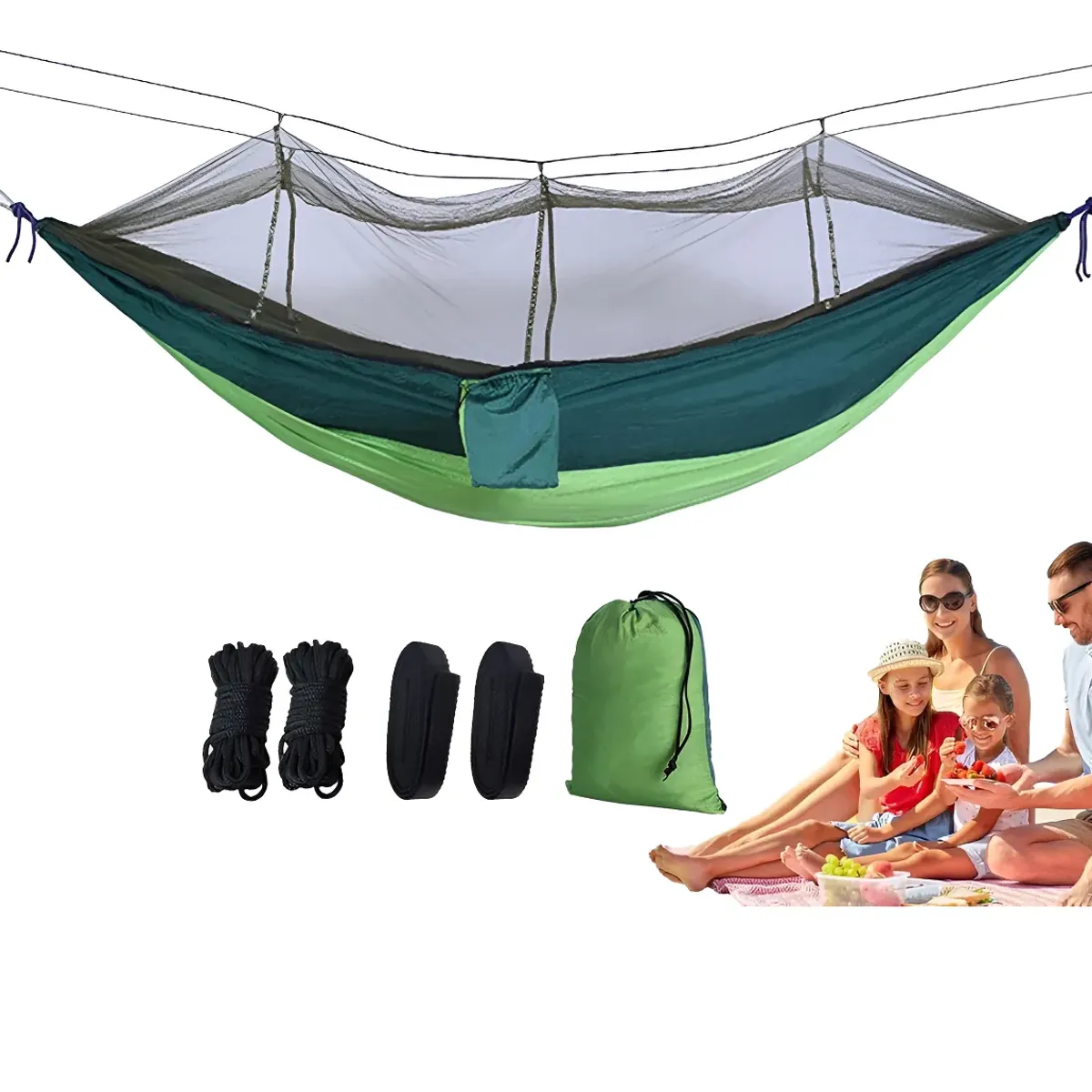 GENERICO - Hamaca Portátil Con Mosquitero Para Camping Aire Libre