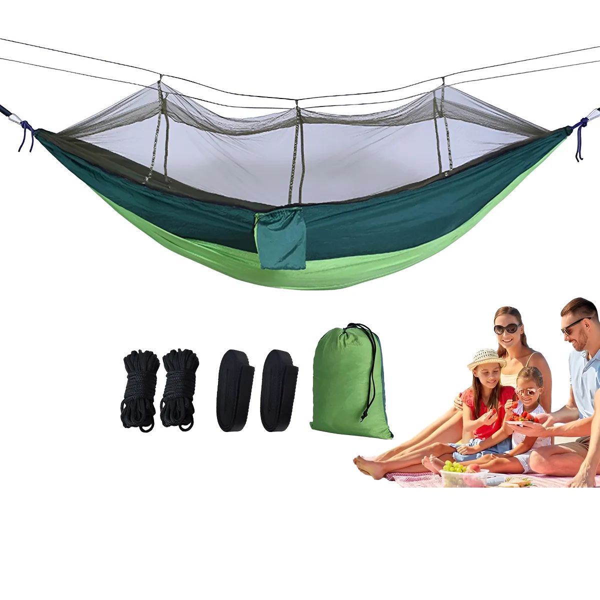GENERICO - Hamaca Portátil Con Mosquitero Para Camping Aire Libre
