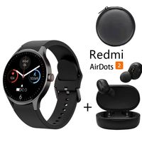 Smartwatch Y80-P y Audifonos Redmi AirDots 2 y Estuche Negro
