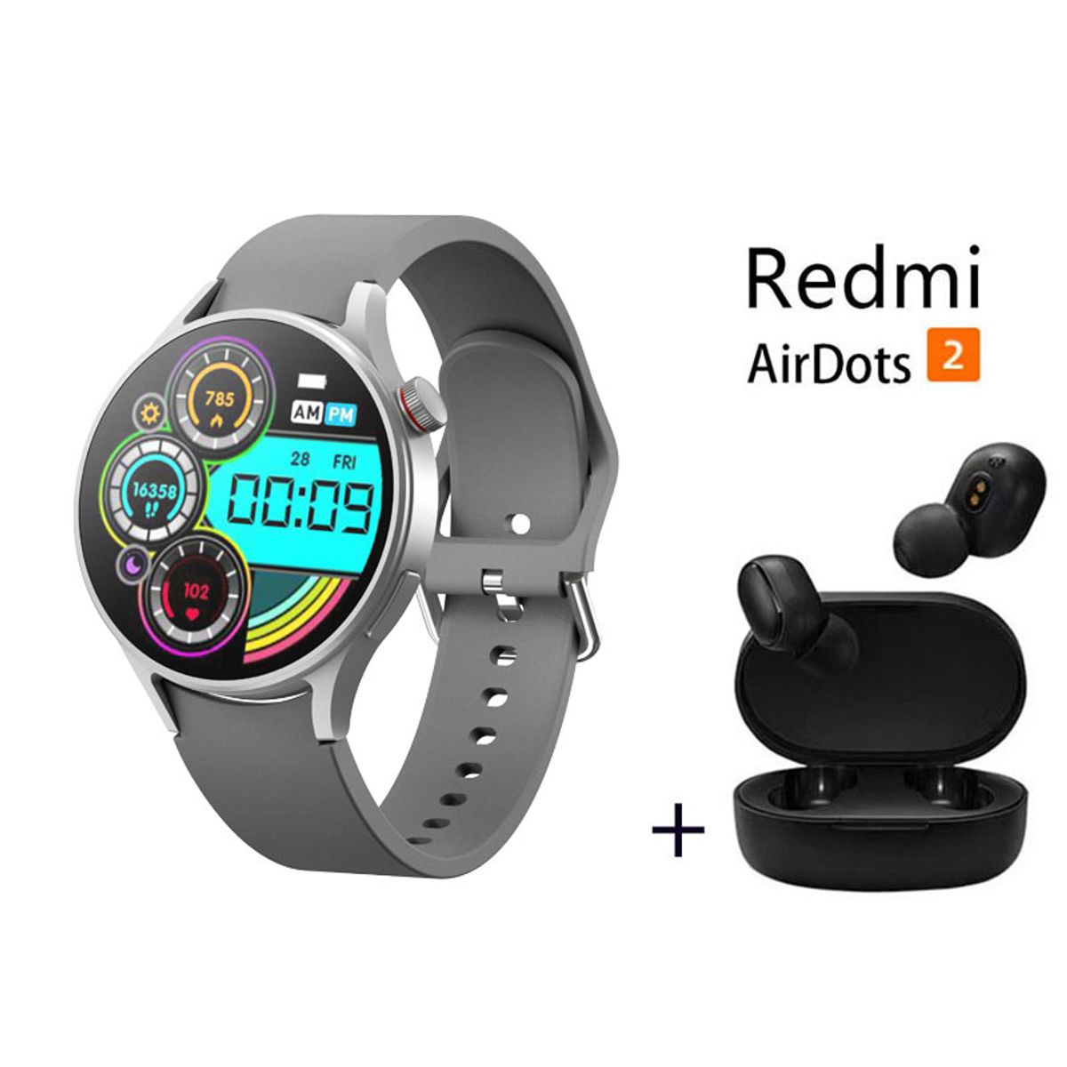 XIAOMI - Reloj inteligente de moda y Audifonos Redmi AirDots 2 Gris