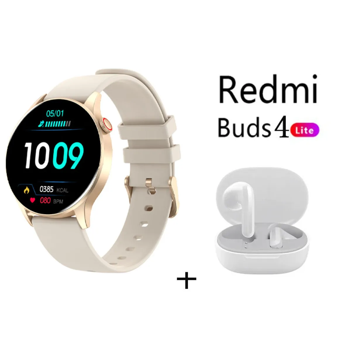 XIAOMI - Reloj inteligente deportivo Y85+Audifonos Redmi Buds4 Lite Blanquecino