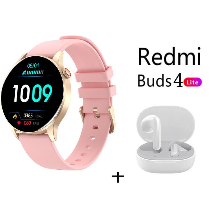 Reloj inteligente deportivo Y85+Audifonos Redmi Buds 4 Lite - Rosa
