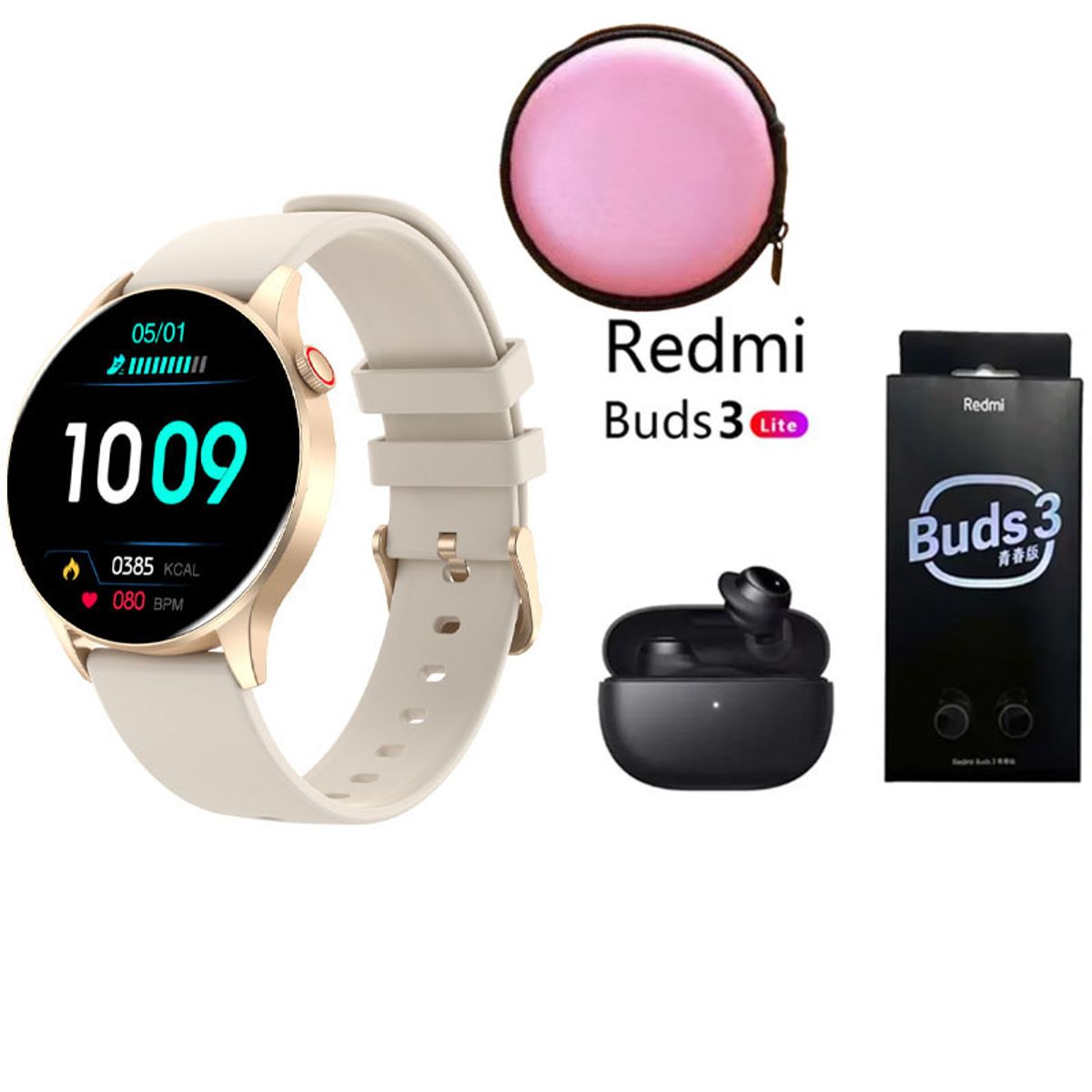 XIAOMI - Reloj inteligente deportivo Y85+Audifonos Redmi Buds 3 Lite y Estuche