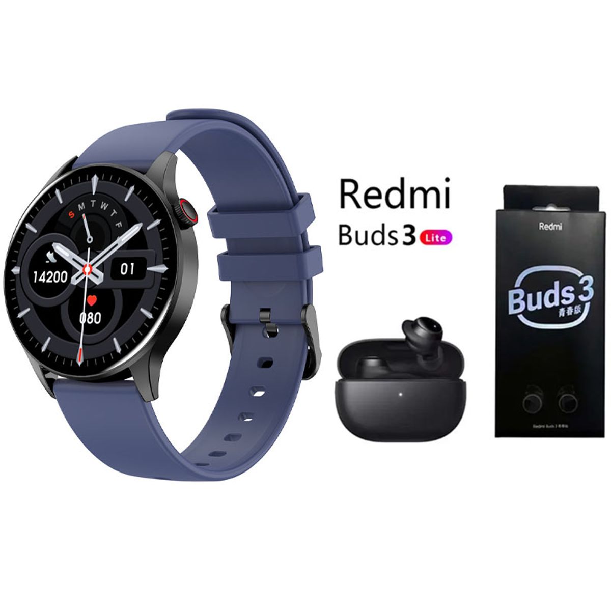 XIAOMI - Reloj inteligente deportivo Y85+Audifonos Redmi Buds 3 Lite Azul