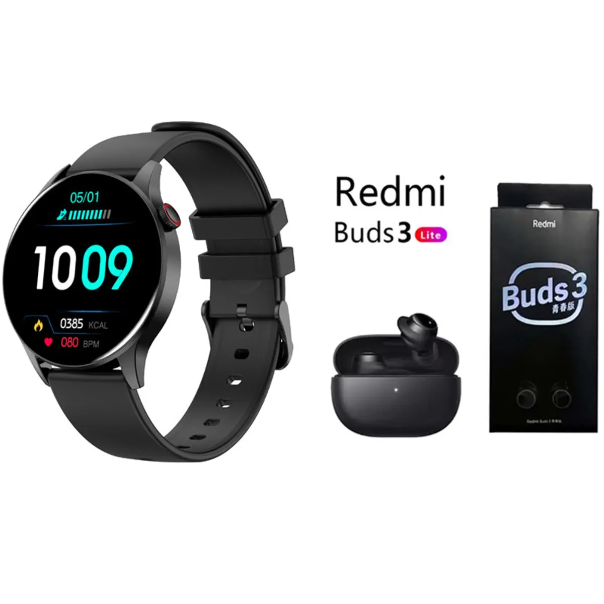XIAOMI - Reloj inteligente deportivo Y85+Audifonos Redmi Buds 3 Lite Negro