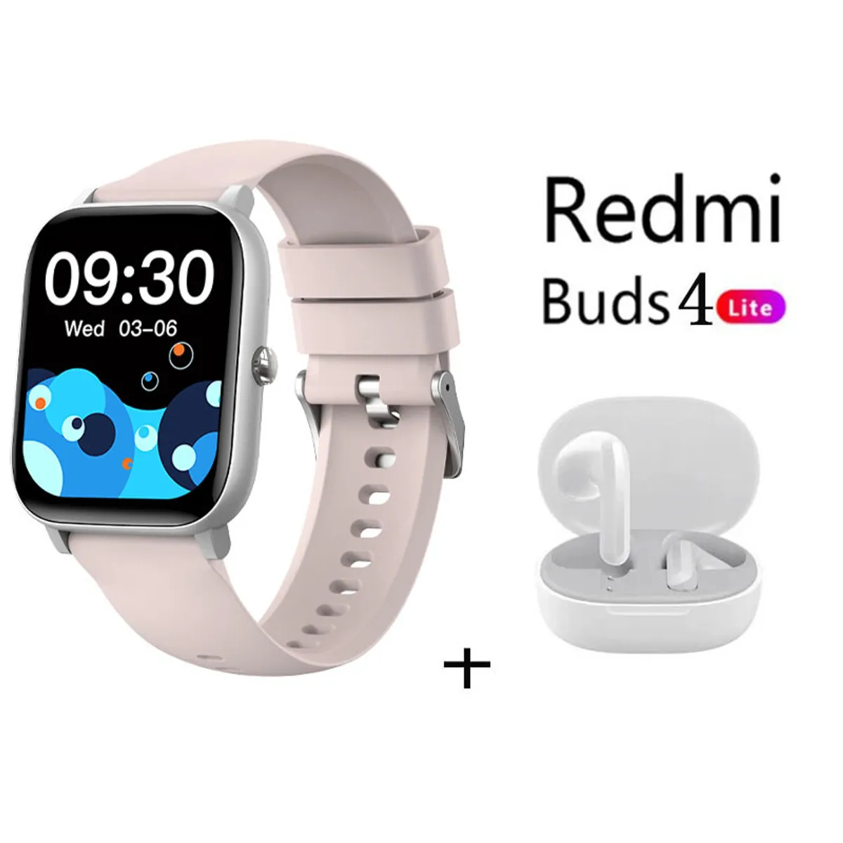 XIAOMI - Xiaomi Buds4 Lite combo Blanco y Reloj Inteligente C09 Rosa