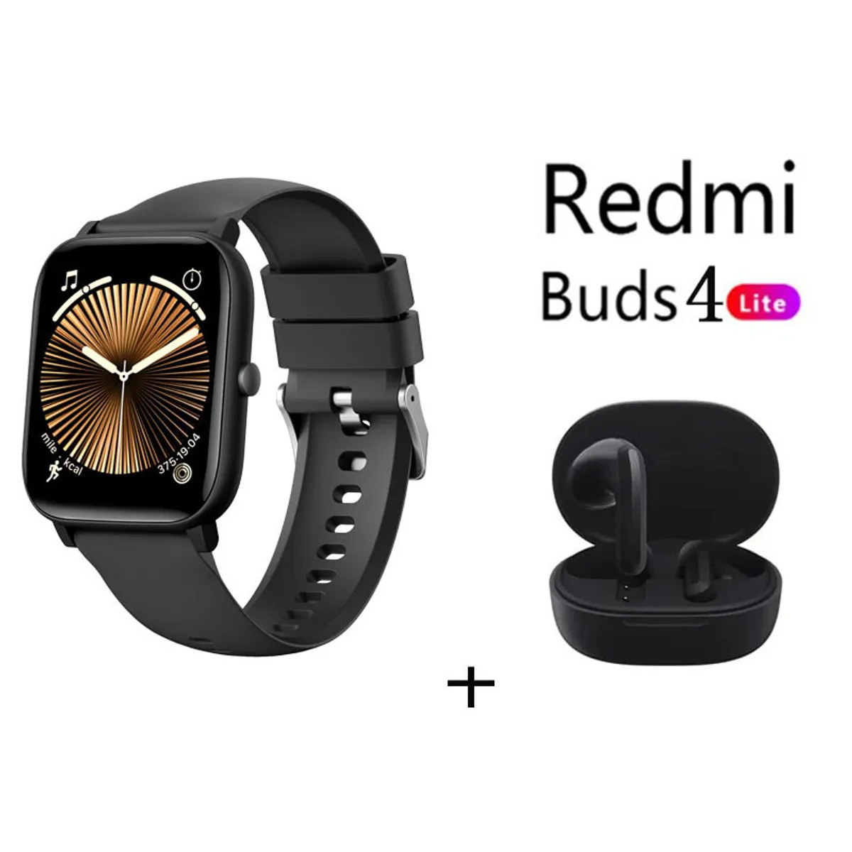 XIAOMI - Xiaomi Buds4 Lite combo Negro y Reloj Inteligente C09 Negro