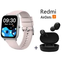 Audífonos Bluetooth Redmi AirDots 2 y Reloj Inteligente C09 - Rosa Negro