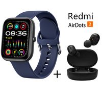 Reloj inteligente de pantalla grande HD + combo Redmi AirDots 2 Azul Negro