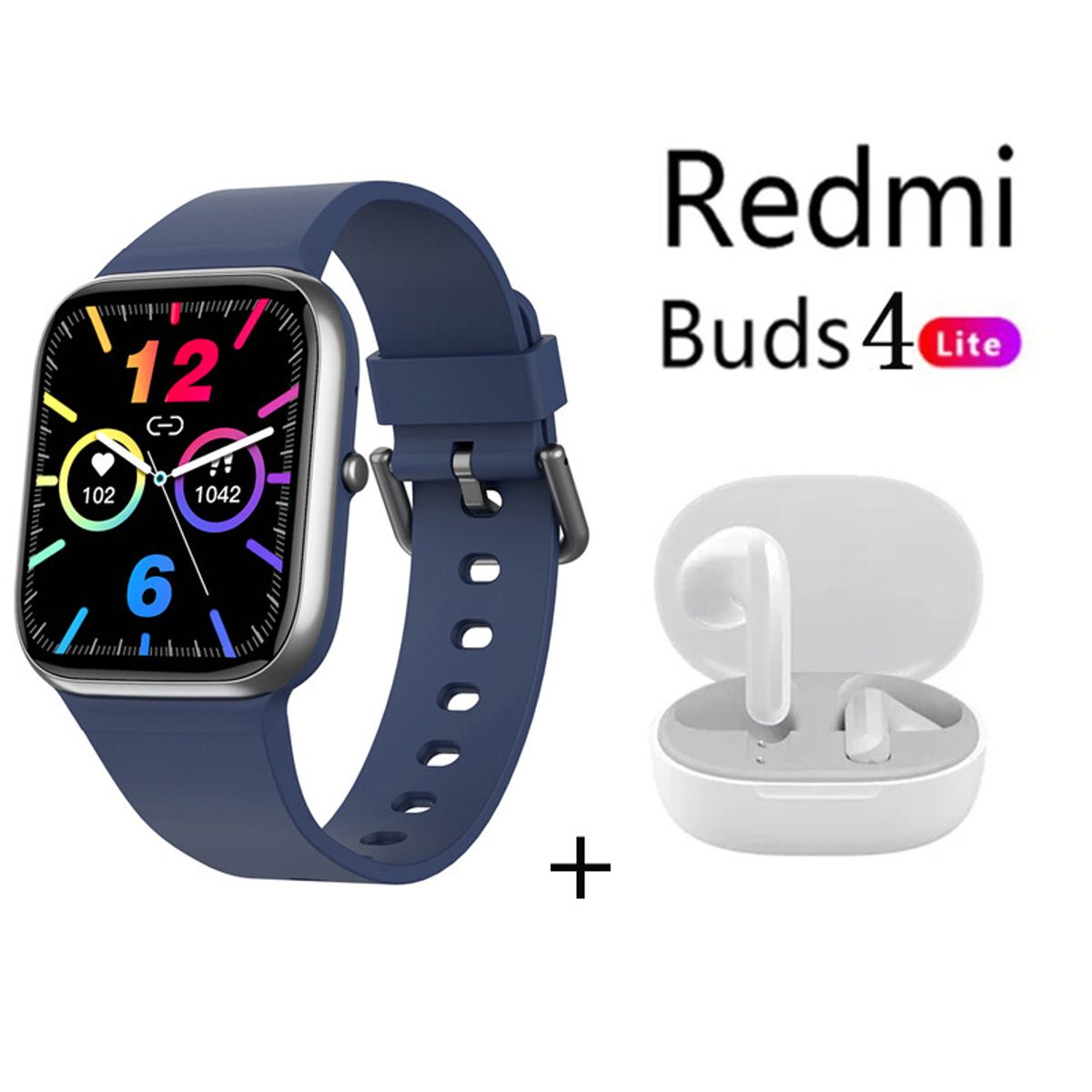 XIAOMI - Y9PRO reloj inteligente Azul + xiaomi Redmi Buds 4 Lite - Blanco