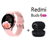 Y80 reloj inteligente deportivo Rosado + Redmi Buds 4 Lite - Negro Negro