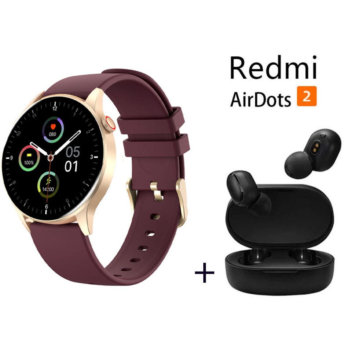 XIAOMI - Y85 reloj inteligente deportivo + combo Redmi AirDots 2 - púrpura