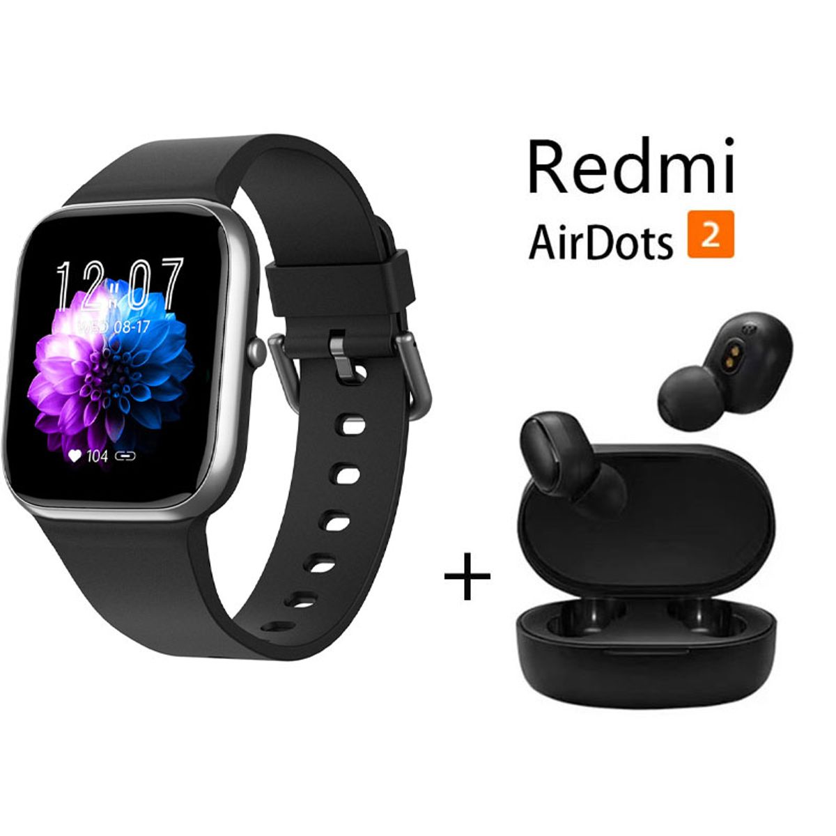 XIAOMI - Y9PRO reloj inteligente deportivo + combo Redmi AirDots 2 - Negro