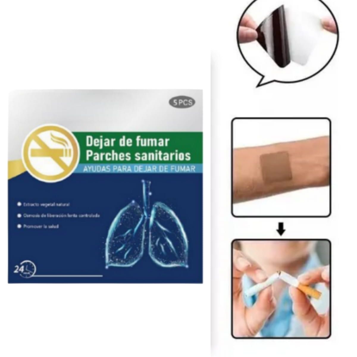 GENERICO - Parches Naturales para Dejar de Fumar  (10 Unidades) ​