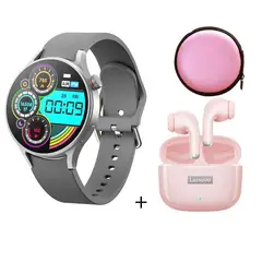 LENOVO - Reloj inteligente de moda y LP40Pro Gris y Estuche