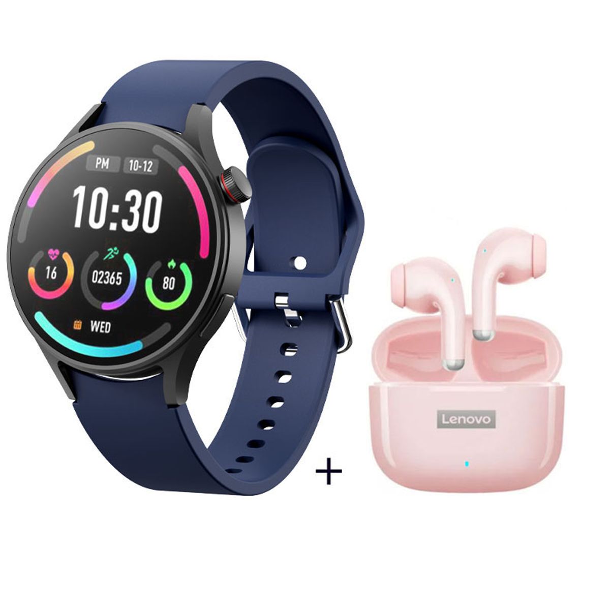LENOVO - Reloj inteligente de moda y Lenovo LP40Pro Azul