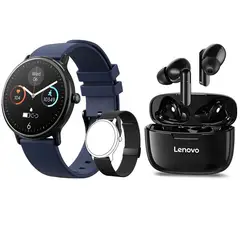 LENOVO - Reloj inteligente resistente al agua Y86 azul + combo XT90