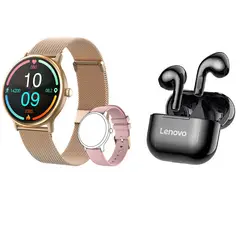 LENOVO - Reloj inteligente resistente al agua Y86 rosa + combo lp40