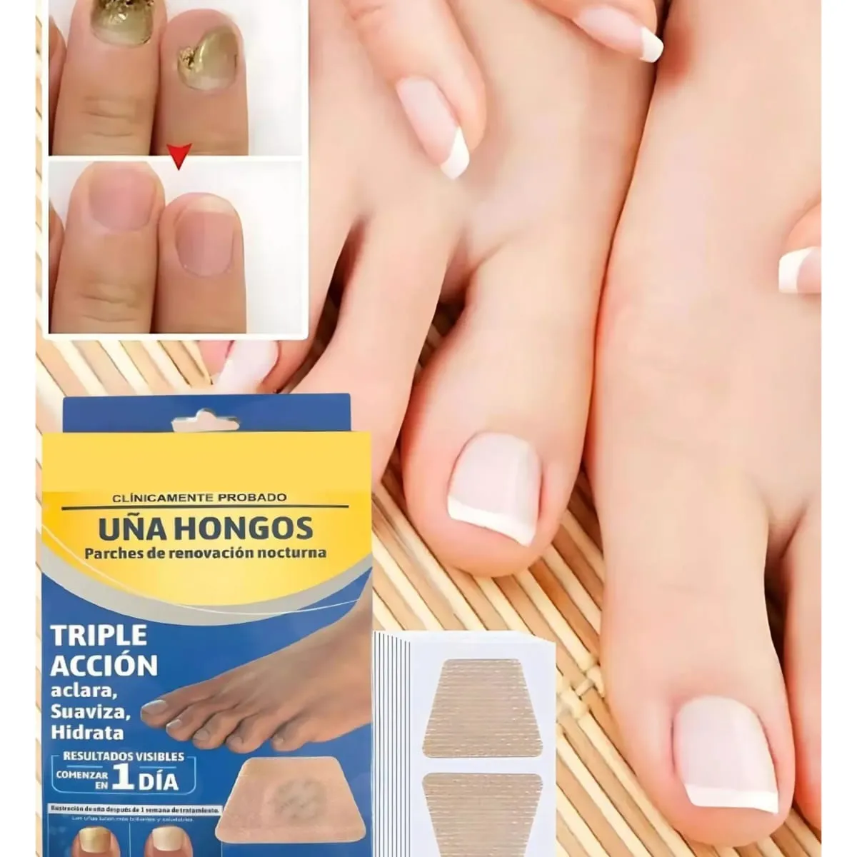 GENERICO - Parches Para Hongos Nocturnos Para El Cuidado De Las Uñas 16 Unidades Extra grandes