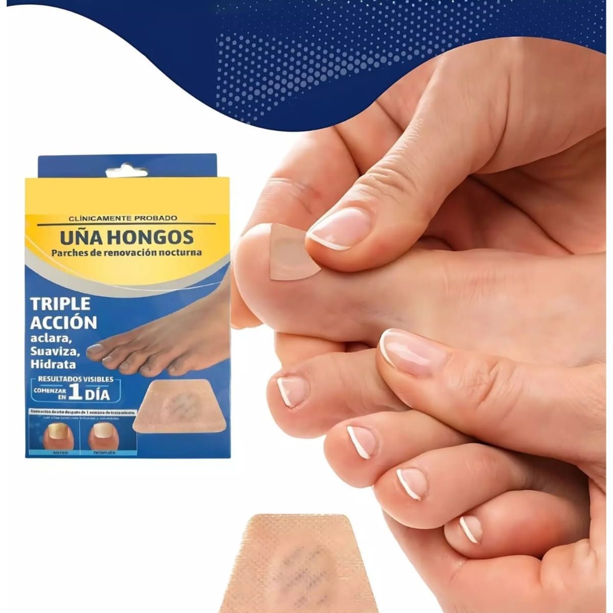 GENERICO - Parches Para Hongos Nocturnos Para El Cuidado De Las Uñas 16 Unidades Extra grandes