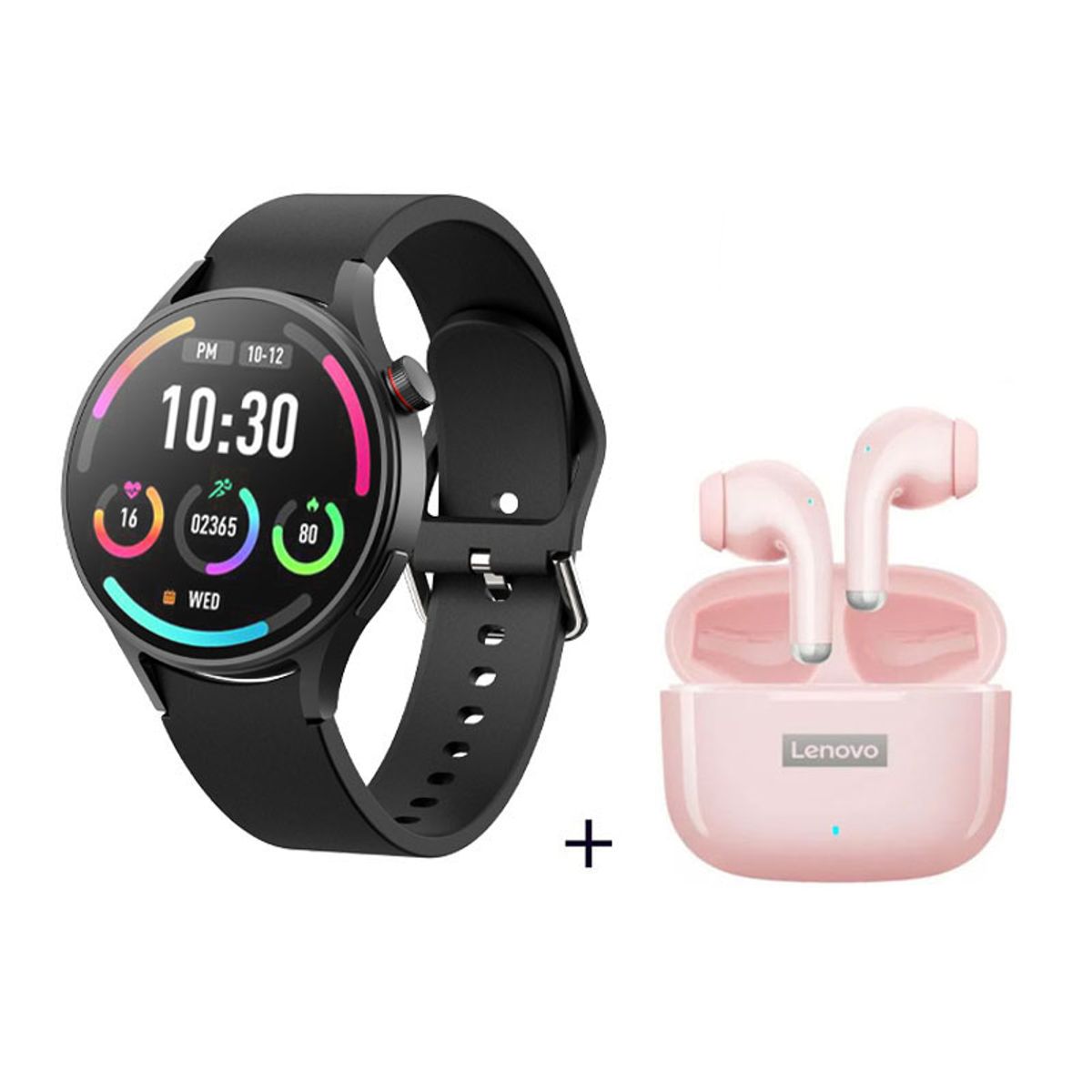 LENOVO - Reloj inteligente de moda y Lenovo LP40Pro Negro