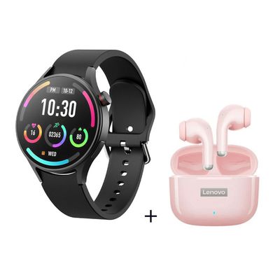 Lenovo Reloj Inteligente De Moda Y Lp40Pro Negro