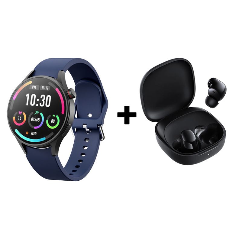 Reloj inteligente de moda y Audifonos Redmi Buds 6 Play Azul