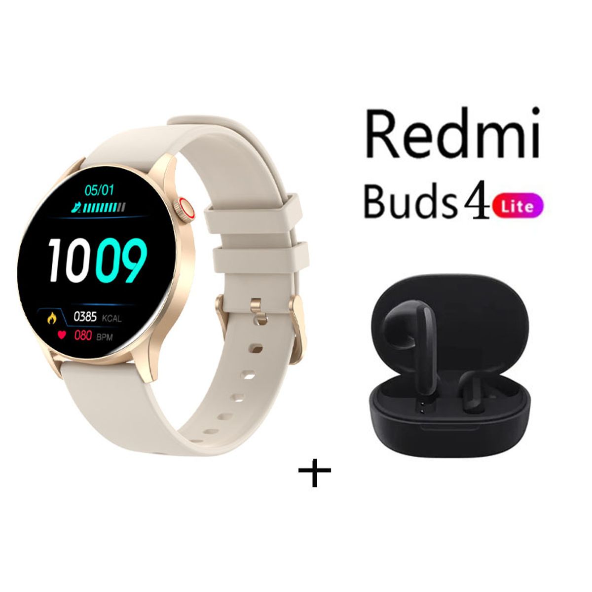 XIAOMI - Reloj inteligente deportivo Y85+Audifonos Redmi Buds4 Lite Blanquecino