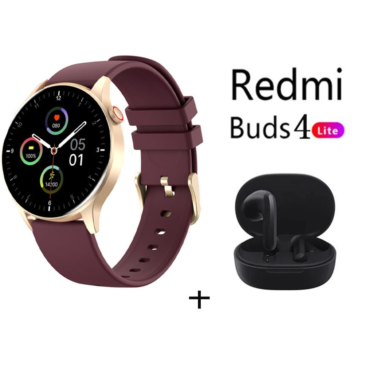 XIAOMI - Reloj inteligente deportivo Y85+Audifonos Redmi Buds 4 Lite - Morado