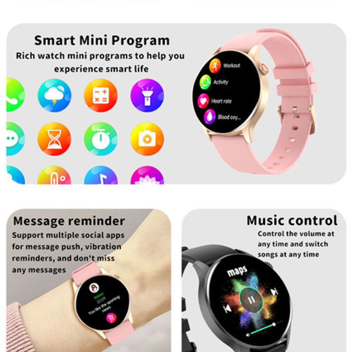 XIAOMI - Reloj inteligente deportivo Y85+Audifonos Redmi Buds 4 Lite - Rosa