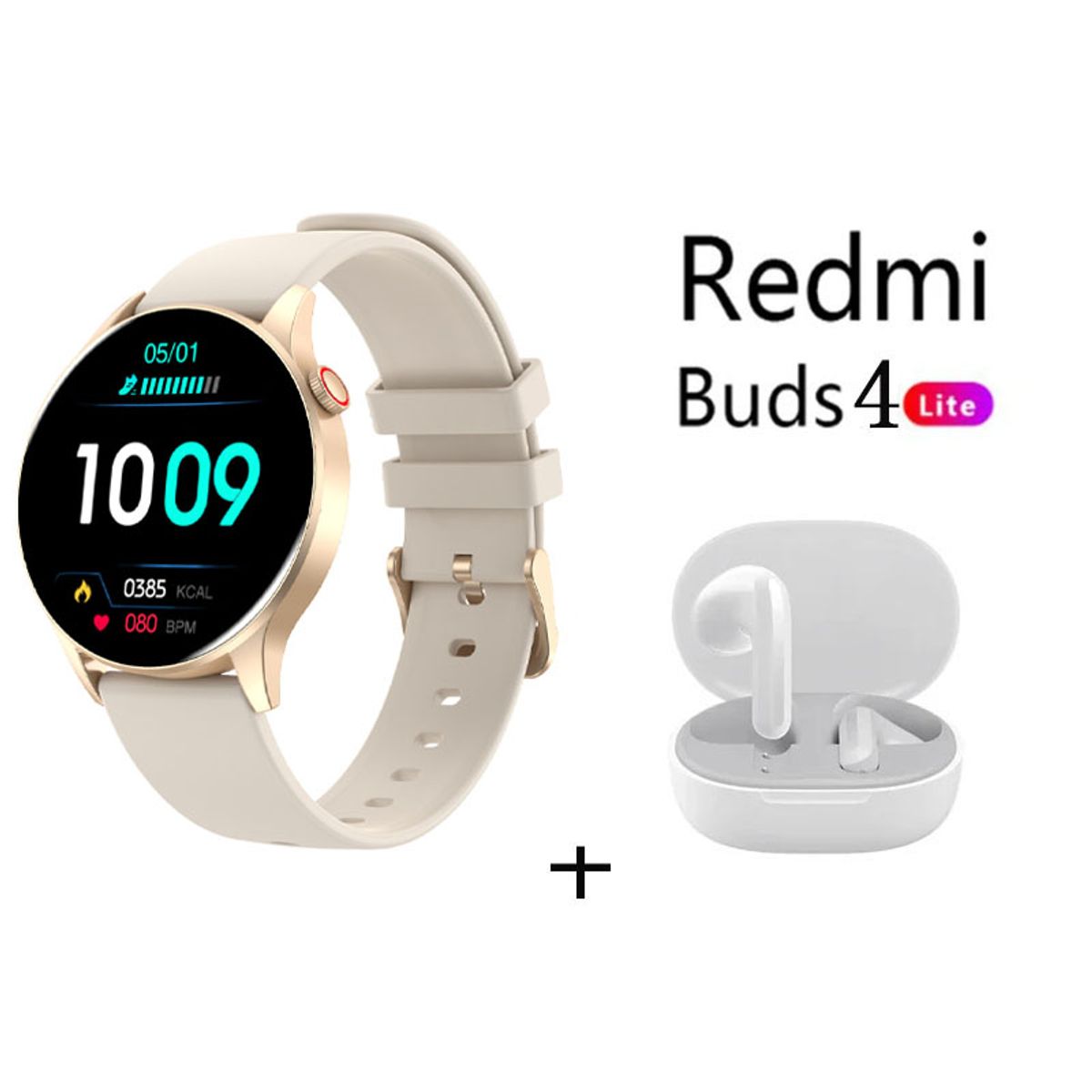 XIAOMI - Reloj inteligente deportivo Y85+Audifonos Redmi Buds4 Lite Blanquecino