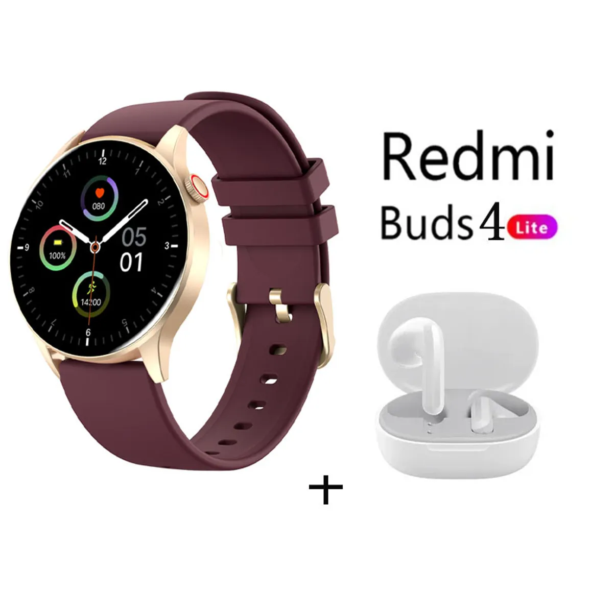 XIAOMI - Reloj inteligente deportivo Y85+Audifonos Redmi Buds 4 Lite - Morado
