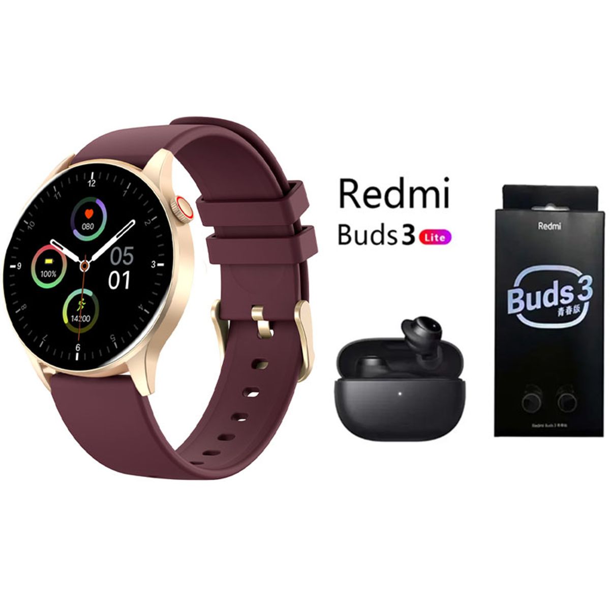XIAOMI - Reloj inteligente deportivo Y85+Audifonos Redmi Buds 3 Lite Morado