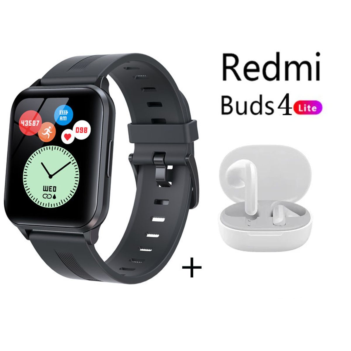 XIAOMI - Y79 reloj inteligente deportivo Negro + Redmi Buds 4 Lite - Blanco