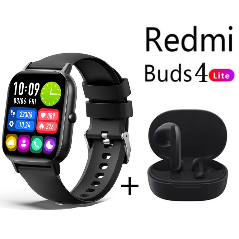Reloj inteligente Negro + Redmi Buds 4 Lite - Negro