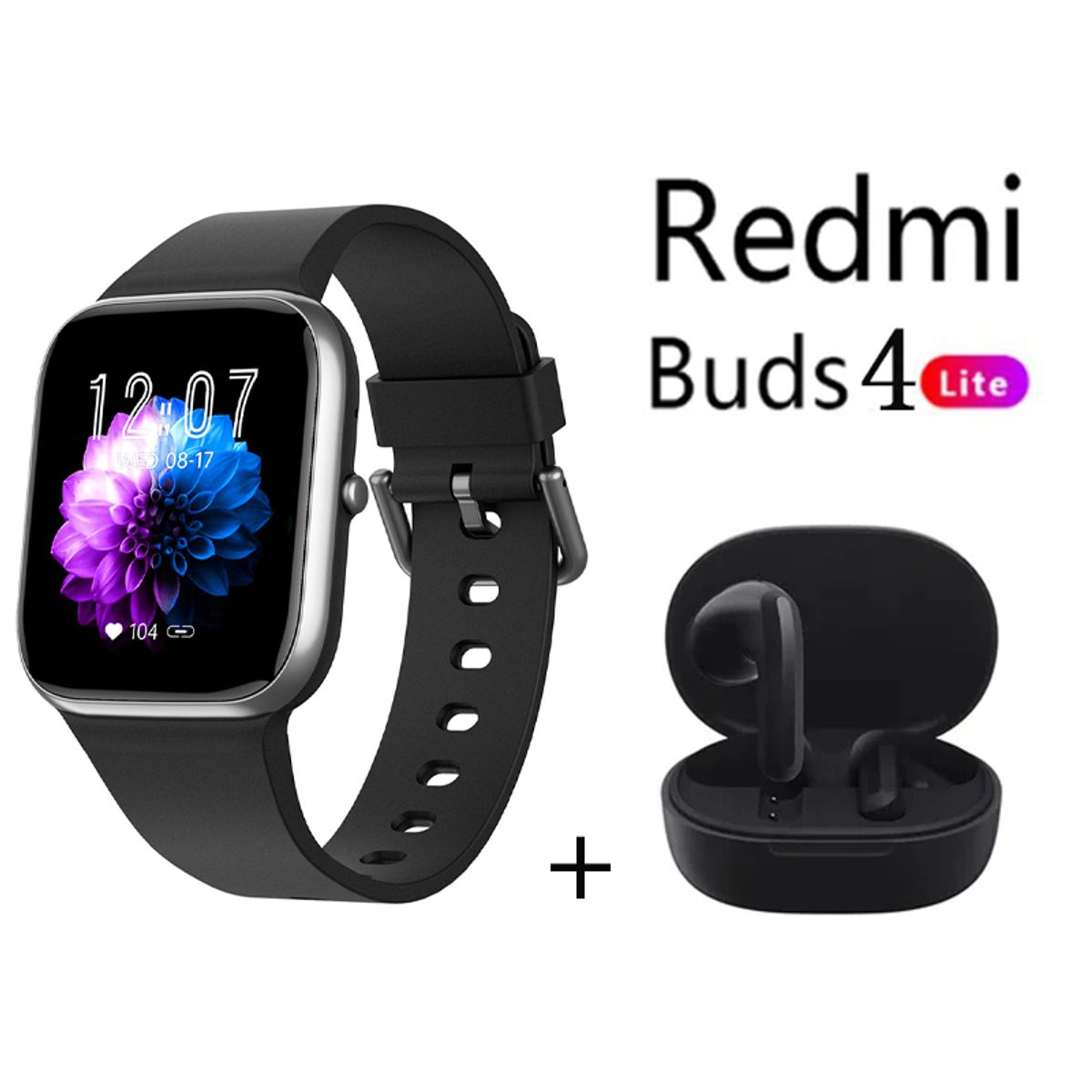 XIAOMI - Y9PRO reloj inteligente Negro + xiaomi Redmi Buds 4 Lite - Negro