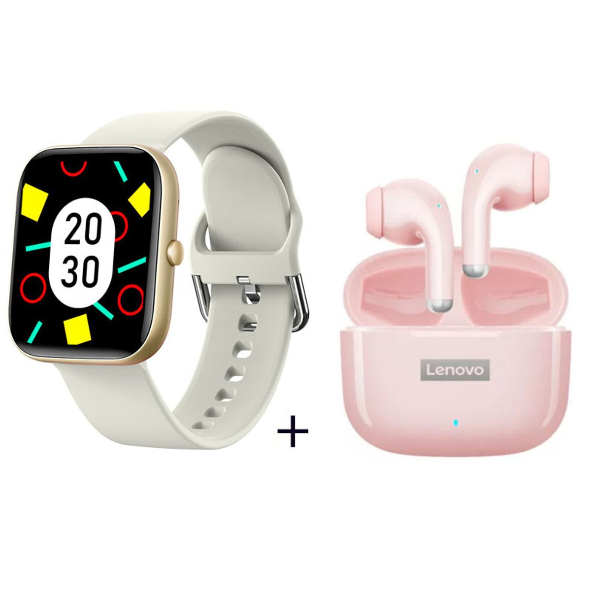 LENOVO - Audífonos Lenovo LP40Pro De Tws y Reloj inteligente de - Blanquecino