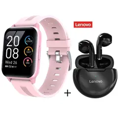LENOVO - Y79 reloj inteligente deportivo rosa + HT38 Negro