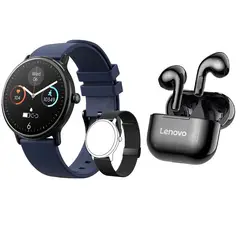 LENOVO - Reloj inteligente resistente al agua Y86 azul + combo lp40