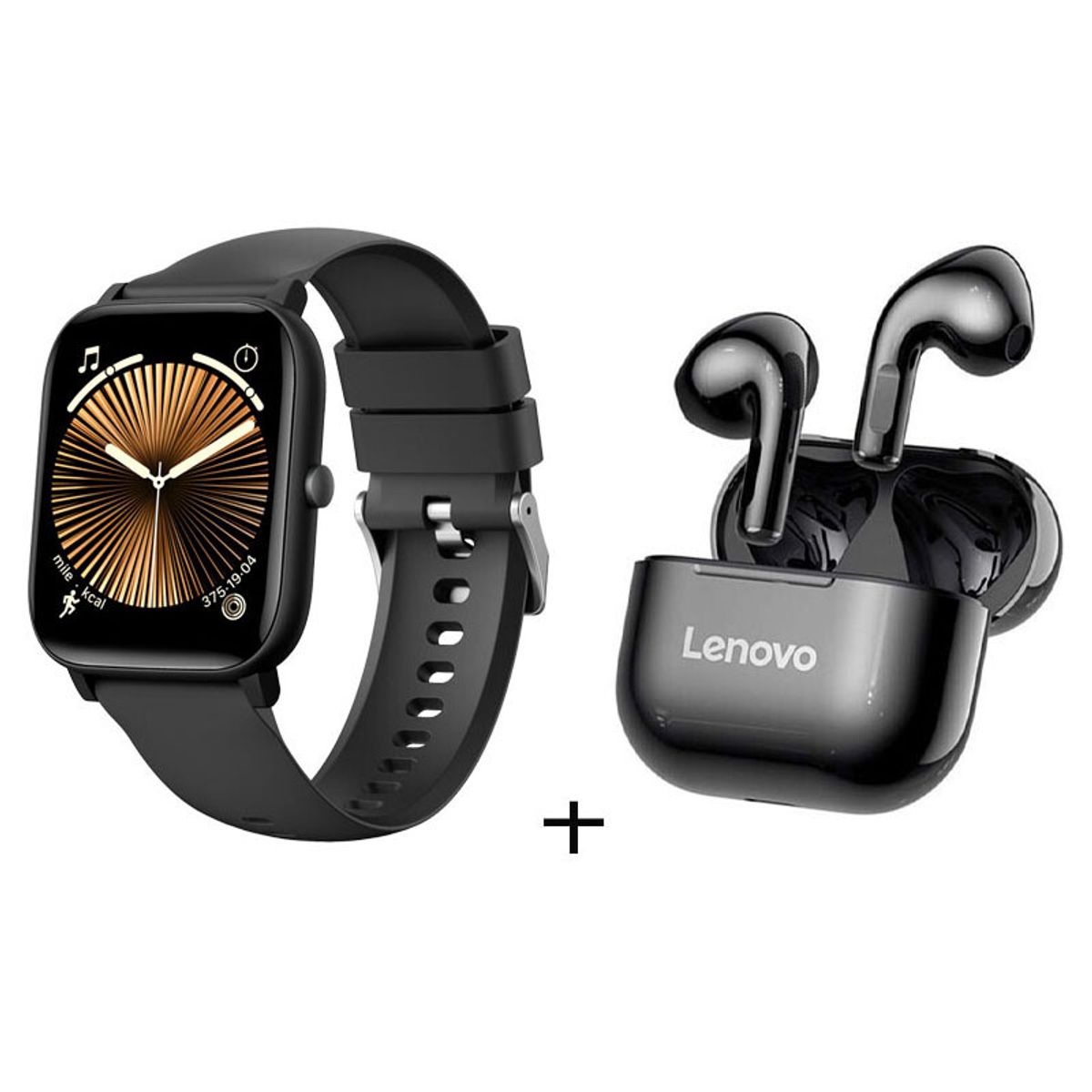 LENOVO - Audífonos Lenovo LP40 y Reloj Inteligente C09 Negro