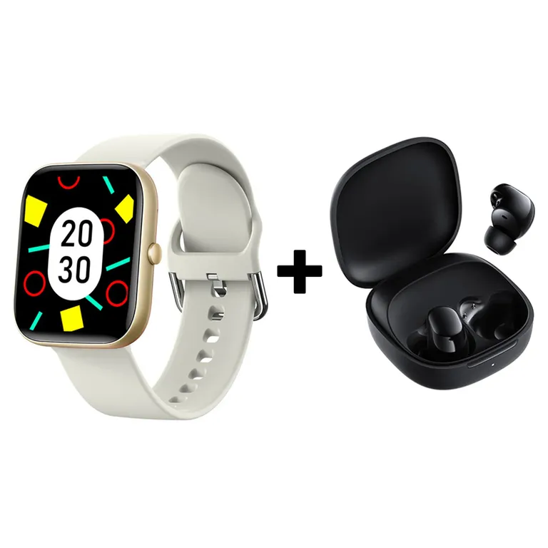 Reloj inteligente de pantalla grande HD + combo Redmi Buds 6 Play Caqui