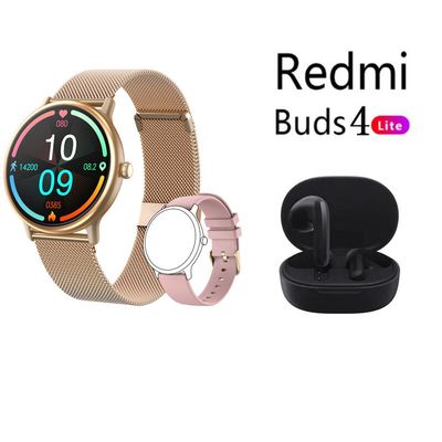 Xiaomi Reloj Inteligente Y86 Rosa + Redmi Buds 4 Lite Negro